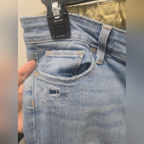 PAIGE Light Blue Ripped Skyline Ankle Peg Jeans - Picture 4 of 12